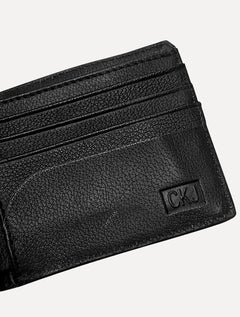 Carteira Calvin Klein Jeans Couro Monotype Full Logo Preta