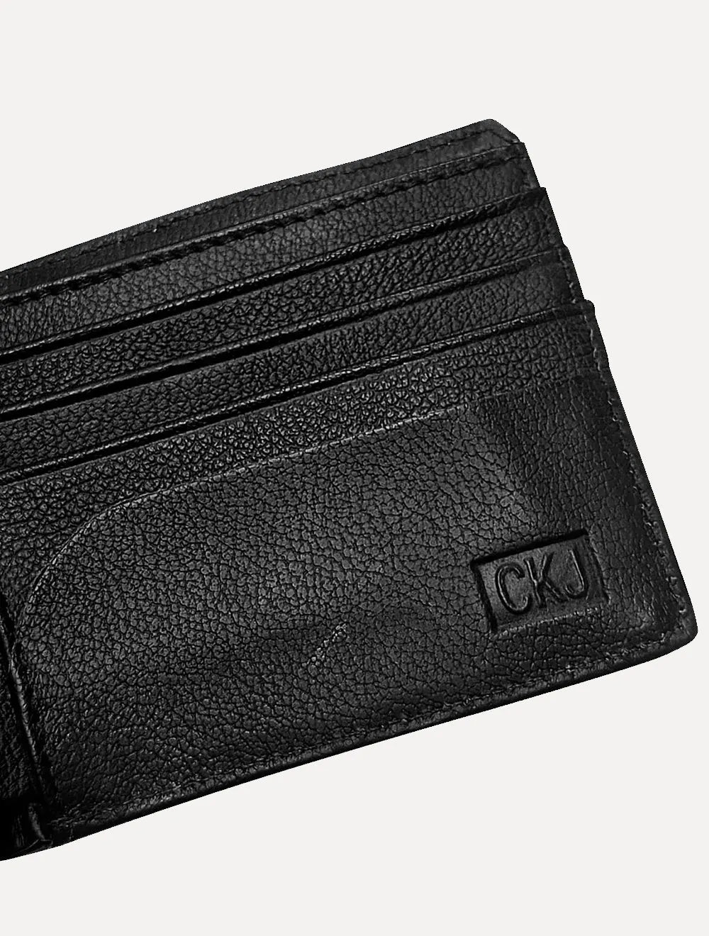 Carteira Calvin Klein Jeans Couro Monotype Full Logo Preta
