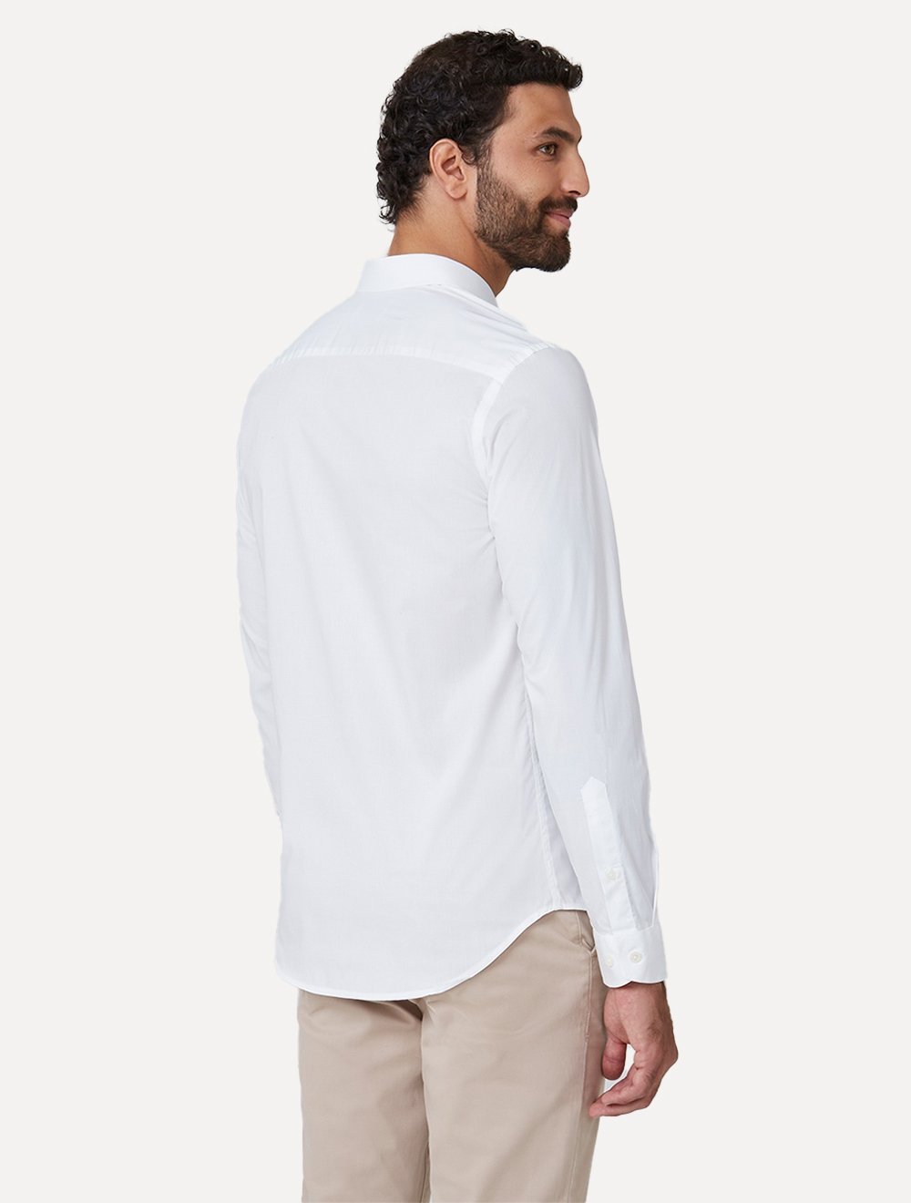 Camisa Dudalina Masculina Milano Tricoline Lisa Stretch Branca