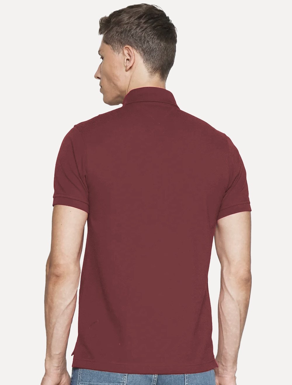 Polo Tommy Hilfiger Masculina Piquet Regular Placket Vermelho Escuro