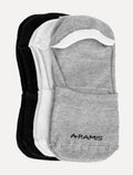 Meia Aramis Masculina Invisível Preta Mescla Branca Kit 3 Pares