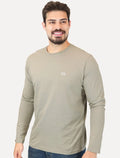Camiseta King & Joe Masculina Manga Longa Basic Light Small Logo Cinza Médio