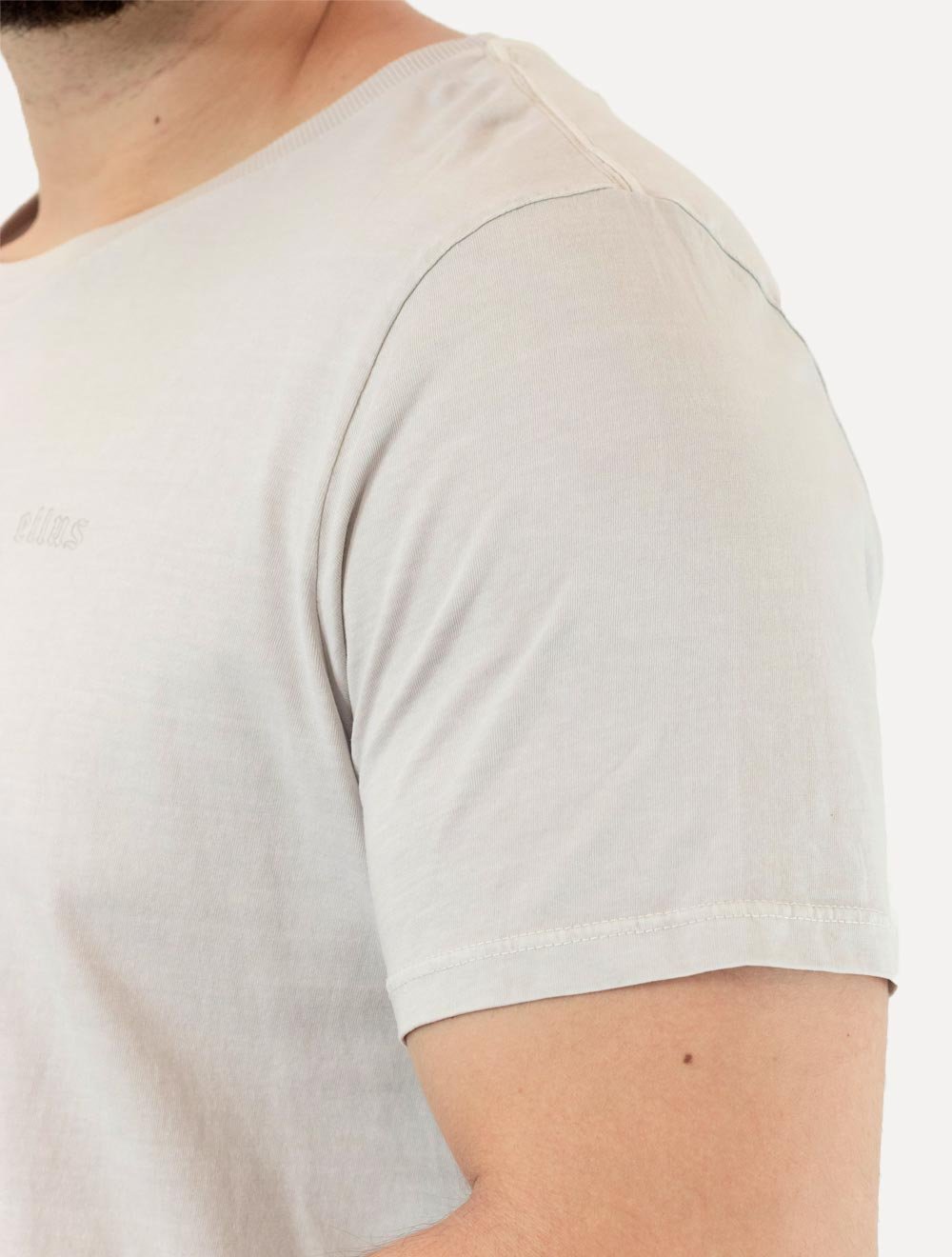Camiseta Ellus Masculina Cotton Fine Grunge Gothic Classic Off-White