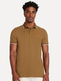 Polo Aramis Masculina Piquet Stripes Collar Tipped Verde Militar