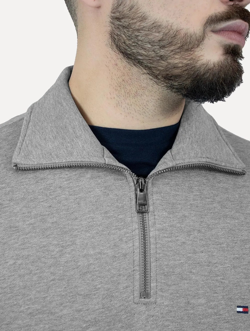 Moletom Tommy Hilfiger Masculino Essential Terry Half Zip Cinza Mescla