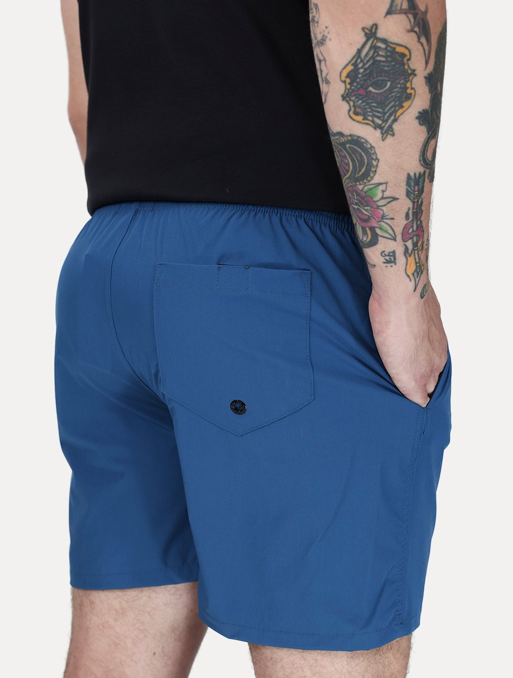 Short King & Joe Masculina Nylon Flex Ripstop Azul