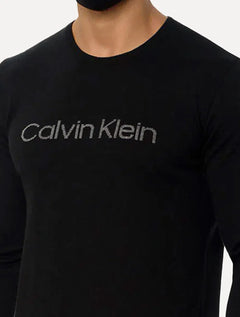 Suéter Calvin Klein Masculina Tricot Front Logo Preto