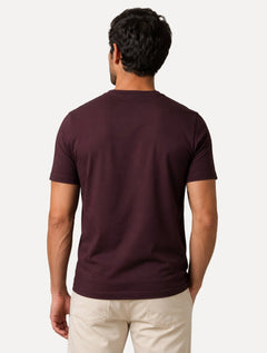 Camiseta Aramis Masculina Basic Lisa Mono Logo Bordeaux Bordô Escuro