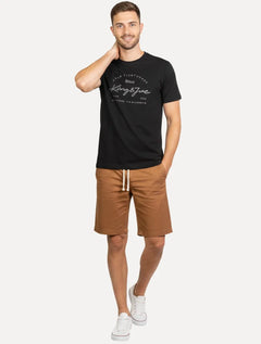 Camiseta King & Joe Masculina Estampada Explore The Preta