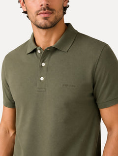 Polo John John Masculina Slim Fit New Simple Basic Verde Militar