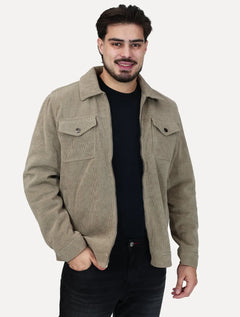 Jaqueta Dixen Masculina Cotelê Canelada Pockets FullZip Areia