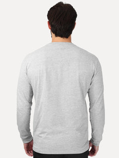 Camiseta Tommy Jeans Masculina Slim Manga Longa Linear Chest Cinza