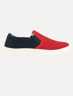 Tênis Nautica Masculino Slip On Lona Azul Marinho/Vermelho