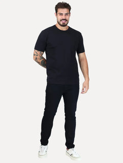 Camiseta K&J Black Premium Lisa Suedine Egípcio Preta
