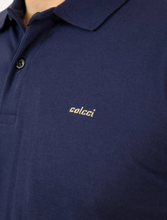 Polo Colcci Masculina Piquet Light Logo Azul Marinho