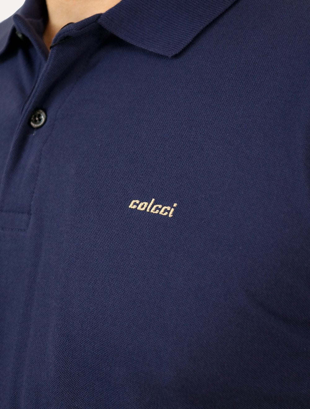 Polo Colcci Masculina Piquet Light Logo Azul Marinho