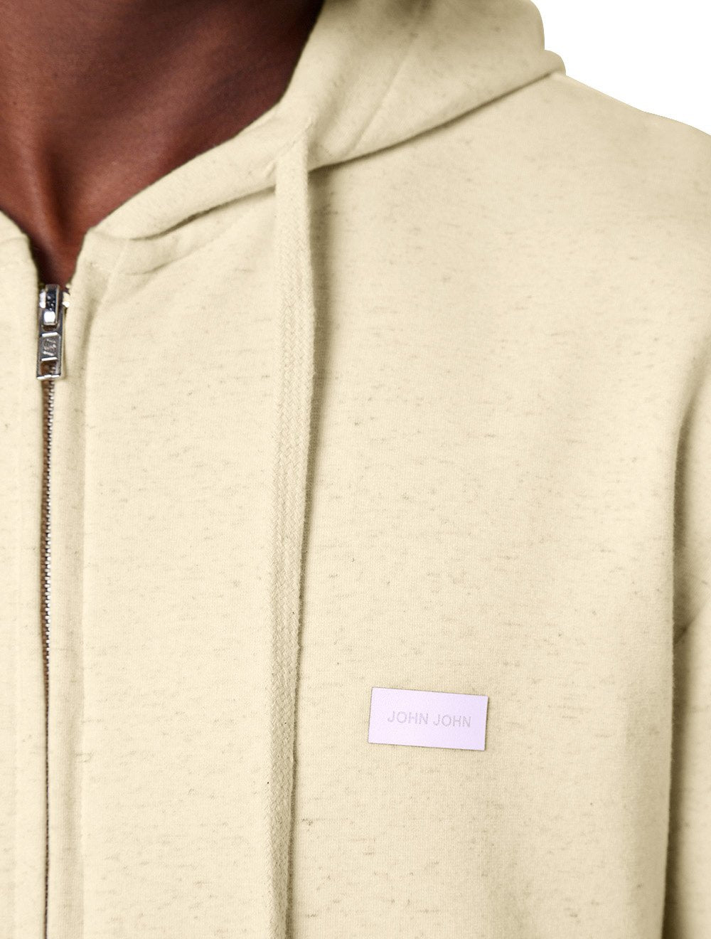 Moletom John John Masculino Hoodie New Tag Logo Areia Mescla