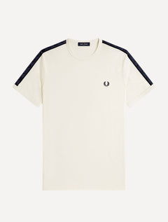 Camiseta Fred Perry Masculina Regular Navy Contrast Tape Ringer Caqui Claro