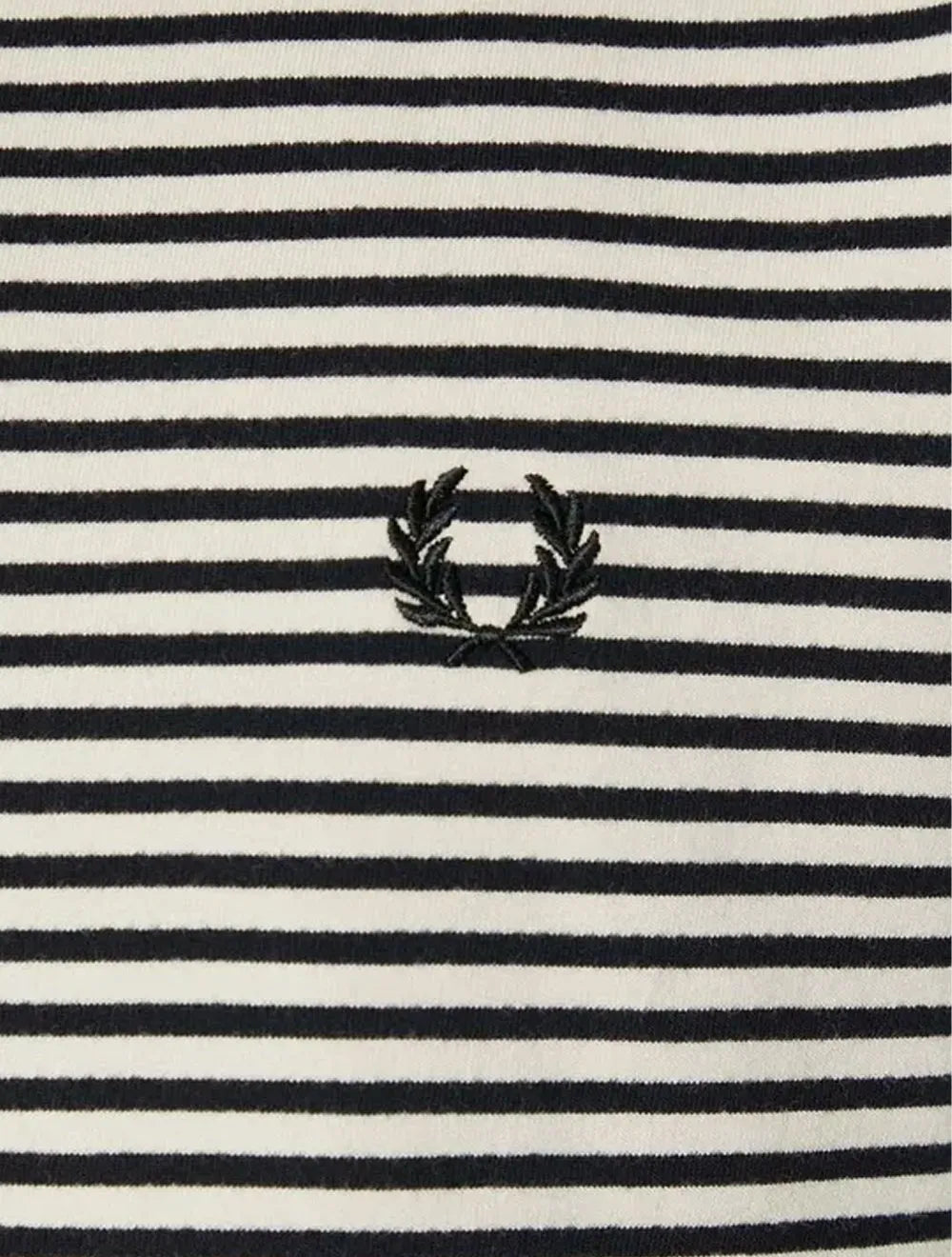 Camiseta Fred Perry Masculina Fine Stripe Heavy Weight Tee Preta/Caqui