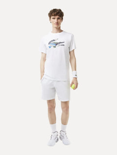 Camiseta Lacoste Masculina Sport Cotton Jersey Logo Branca