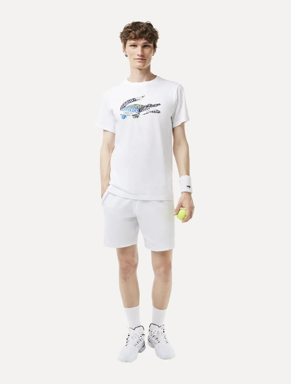 Camiseta Lacoste Masculina Sport Cotton Jersey Logo Branca