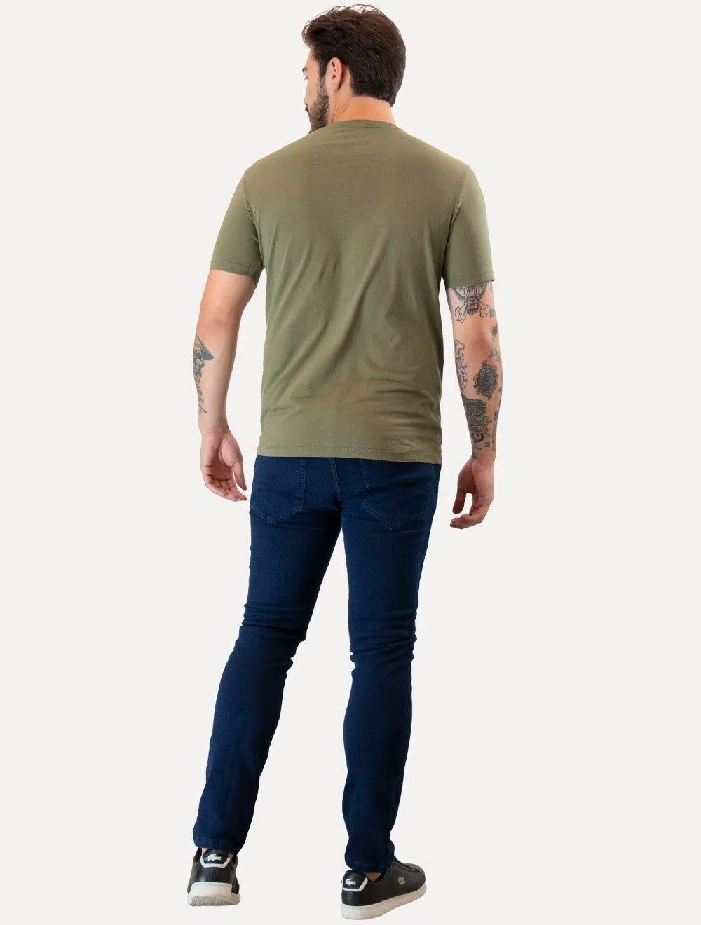 Camiseta Guess Masculina Est 1981 Relevo Verde Oliva