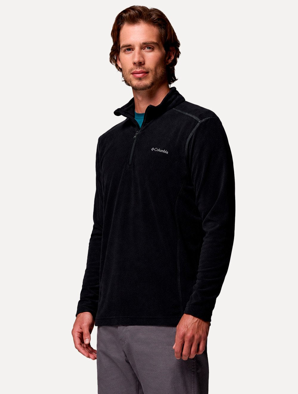 Blusa Columbia Masculina Klamath Range II Black Half Zip Preta