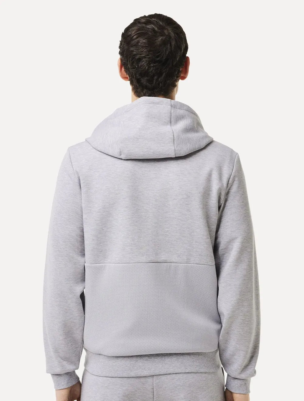 Moletom Lacoste Masculino Sport Mesh Panels Hoodie Cinza Mescla