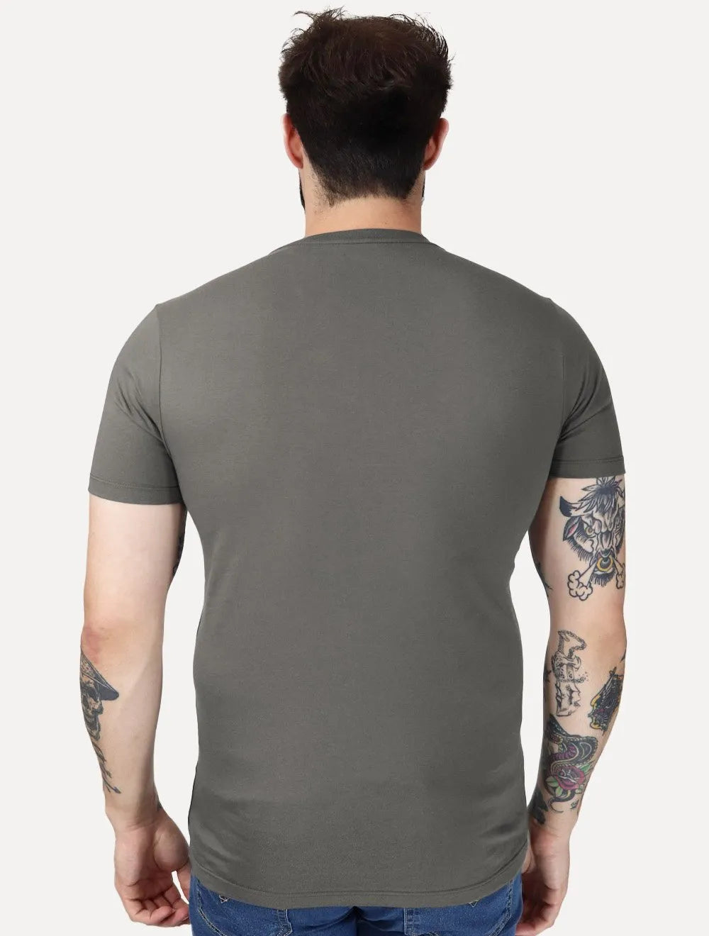 Camiseta Guess Masculina Silk Logo Simple Grafite