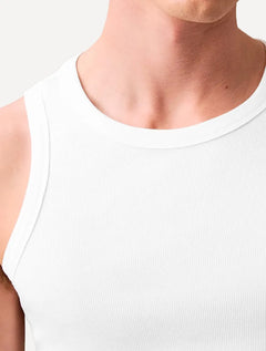 Kit Regatas Calvin Klein Underwear Masculina Ribana Lisa Branca/Preta 2UN