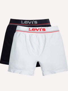 Cueca Levis Boxer Brief Seasonal Plain Preta/Branca Pack 2UN