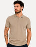 Polo Aramis Masculina Basic Piquet Mono Amêndoa