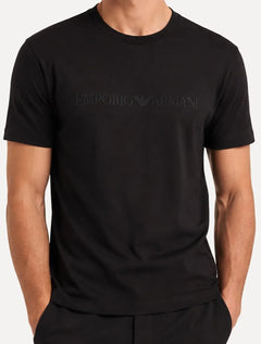Camiseta Emporio Armani Masculina Bordado Logo Chest Preta