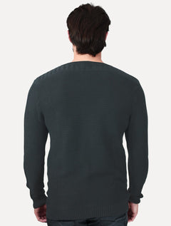 Suéter Dixen Masculino Tricot Nervura Ombro Azul Marinho