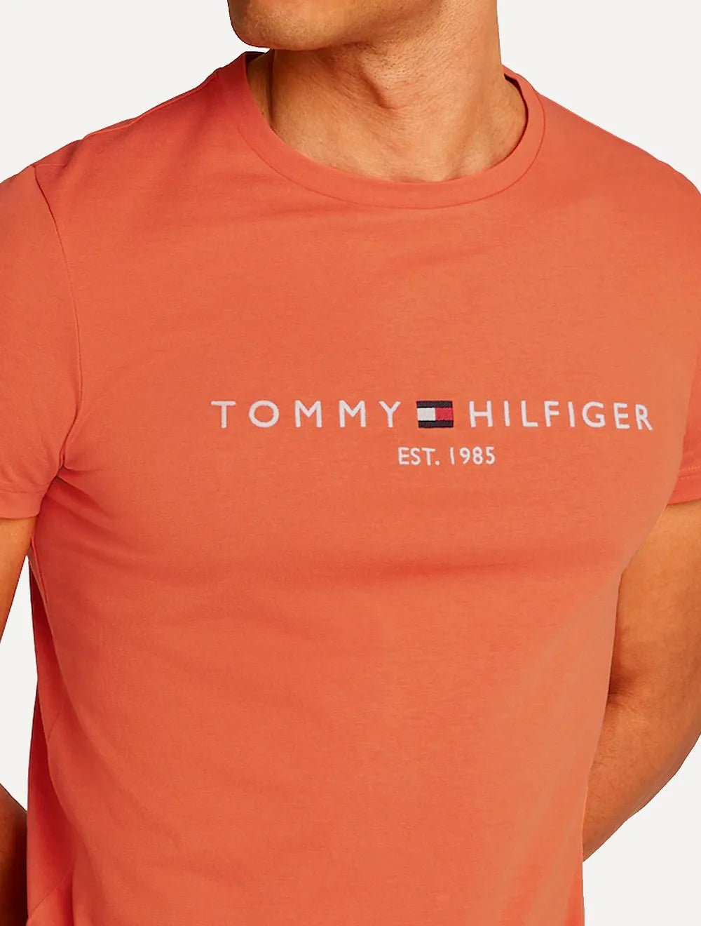 Camiseta Tommy Hilfiger Masculina Core Logo Tee Laranja