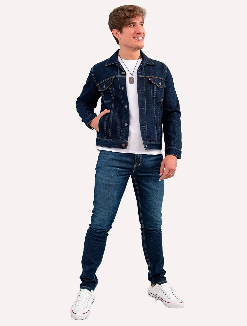 Jaqueta Levis Jeans Masculina Trucker Rinse Escura