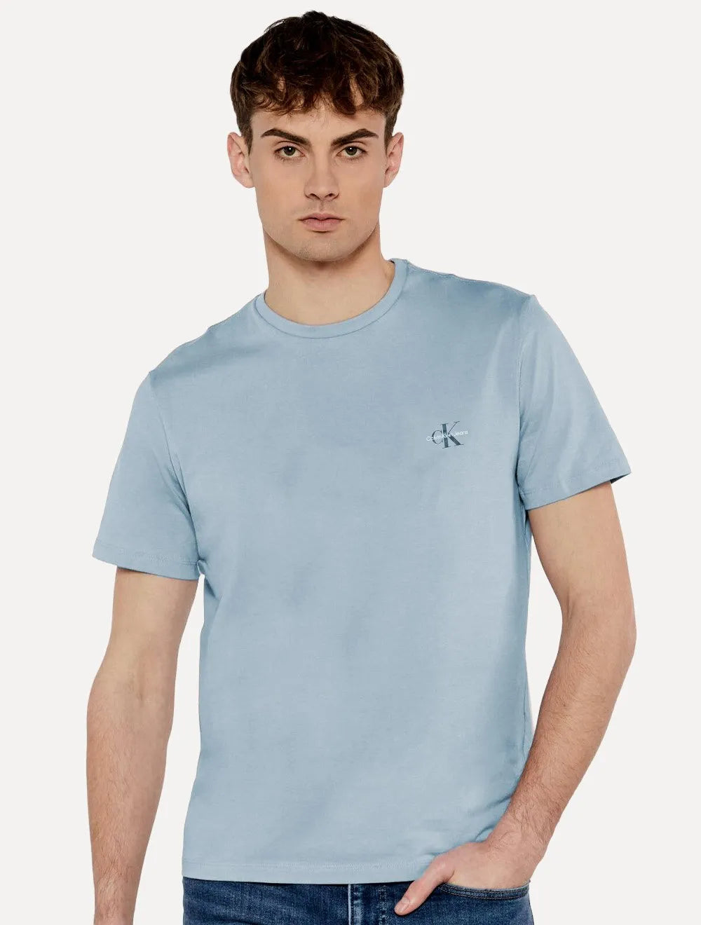 Camiseta Calvin Klein Jeans Masculina New Logo Re Issue Azul Claro
