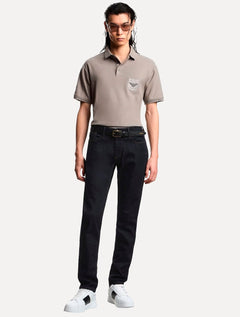 Calça Jeans Empório Armani Masculina J06 Slim Fit Cintura Regular Azul Denim