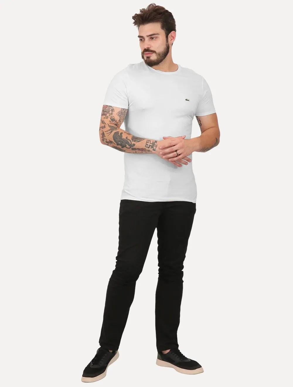 Camiseta Lacoste Masculina Jersey Pima Cotton Branca