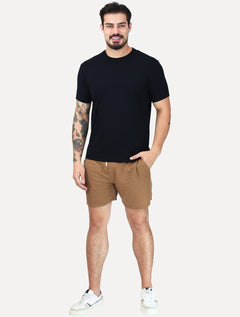 Bermuda King & Joe Masculina Tradicional Linho Marrom