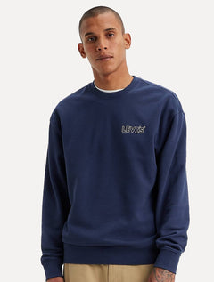 Moletom Levis Masculino Relaxed Crewneck Chrome Graphic Marinho