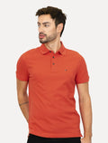 Polo Tommy Hilfiger Masculina Slim Piquet 1985 Laranja