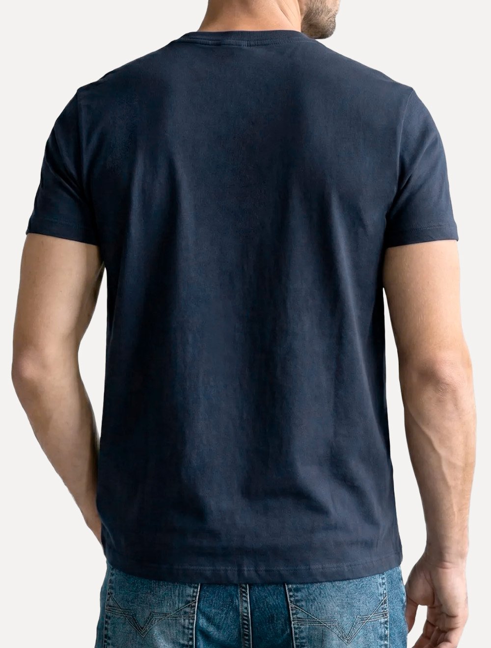 Camiseta Guess Masculina Los Angeles Embossed Logo Azul Marinho