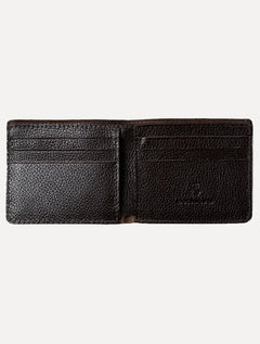 Carteira John John Masculina Couro JJ Suede Marrom Escuro