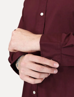 Camisa Tommy Hilfiger Masculina Regular THFlex Poplin Bordô