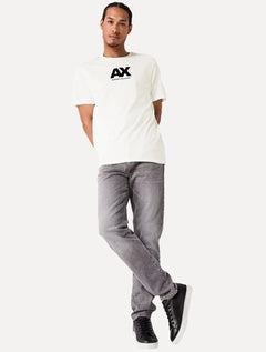 Camiseta Armani Exchange Masculina Regular AX Frontal Dark Logo Off White