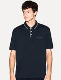 Polo Armani Exchange Masculina Regular Fit Jersey Azul Marinho
