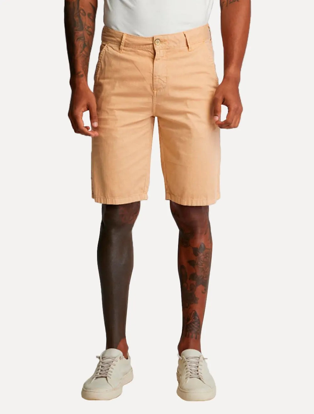 Bermuda King & Joe Masculina Sarja Slim Flamê Cáqui