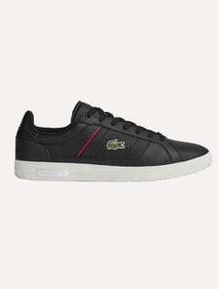 Tênis Lacoste Masculino Couro Europa Pro Leather Blk/Red Preto