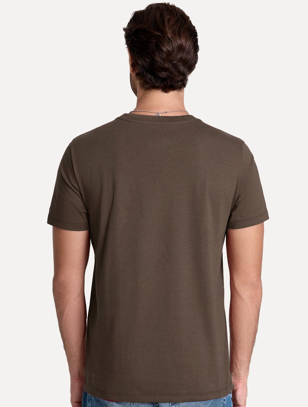 Camiseta John John Masculina Slim Fit Simple Marrom Escuro